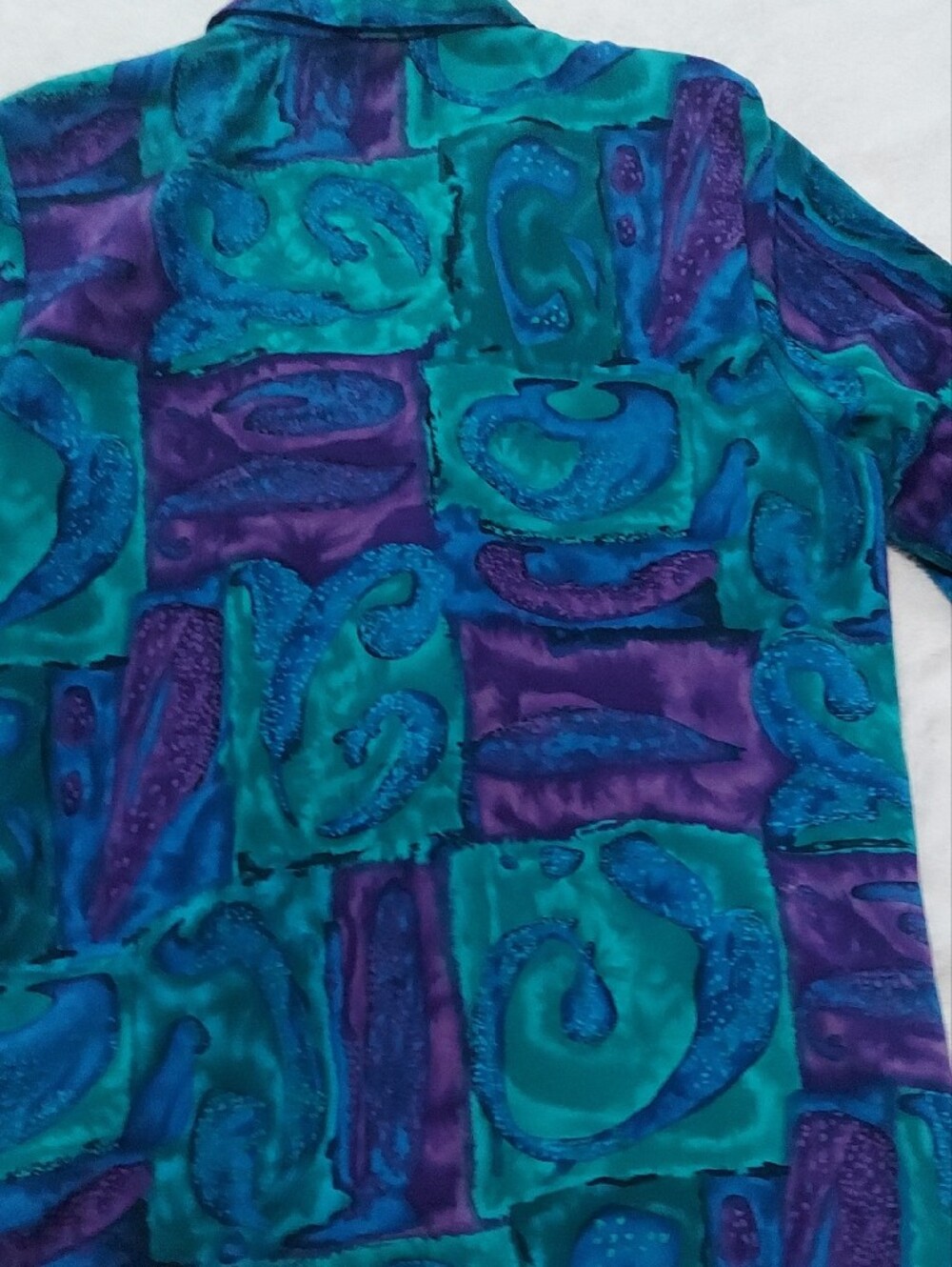 5 for $10 M&M Womens Teal & Purple Abstract Blazer Jacket - Picture 7 of 8